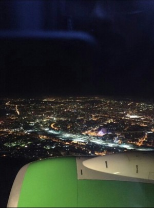 Ночной Новосибирск ! Вид с иллюминатора самолета !